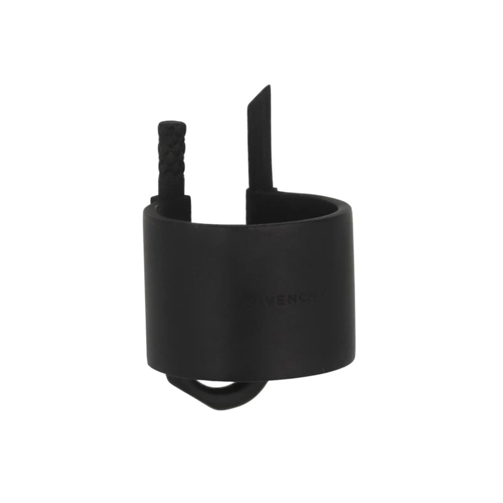 Givenchy Black U-Lock Crystal Ring - Picture 2 of 6